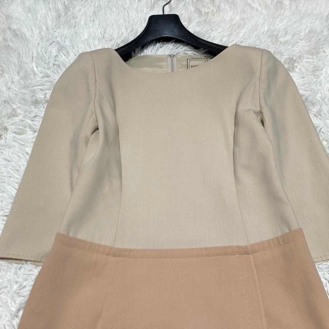 美品✨デイジーリンフォクシー　フレンチハーモニーワンピース　七分袖　L ベージュ