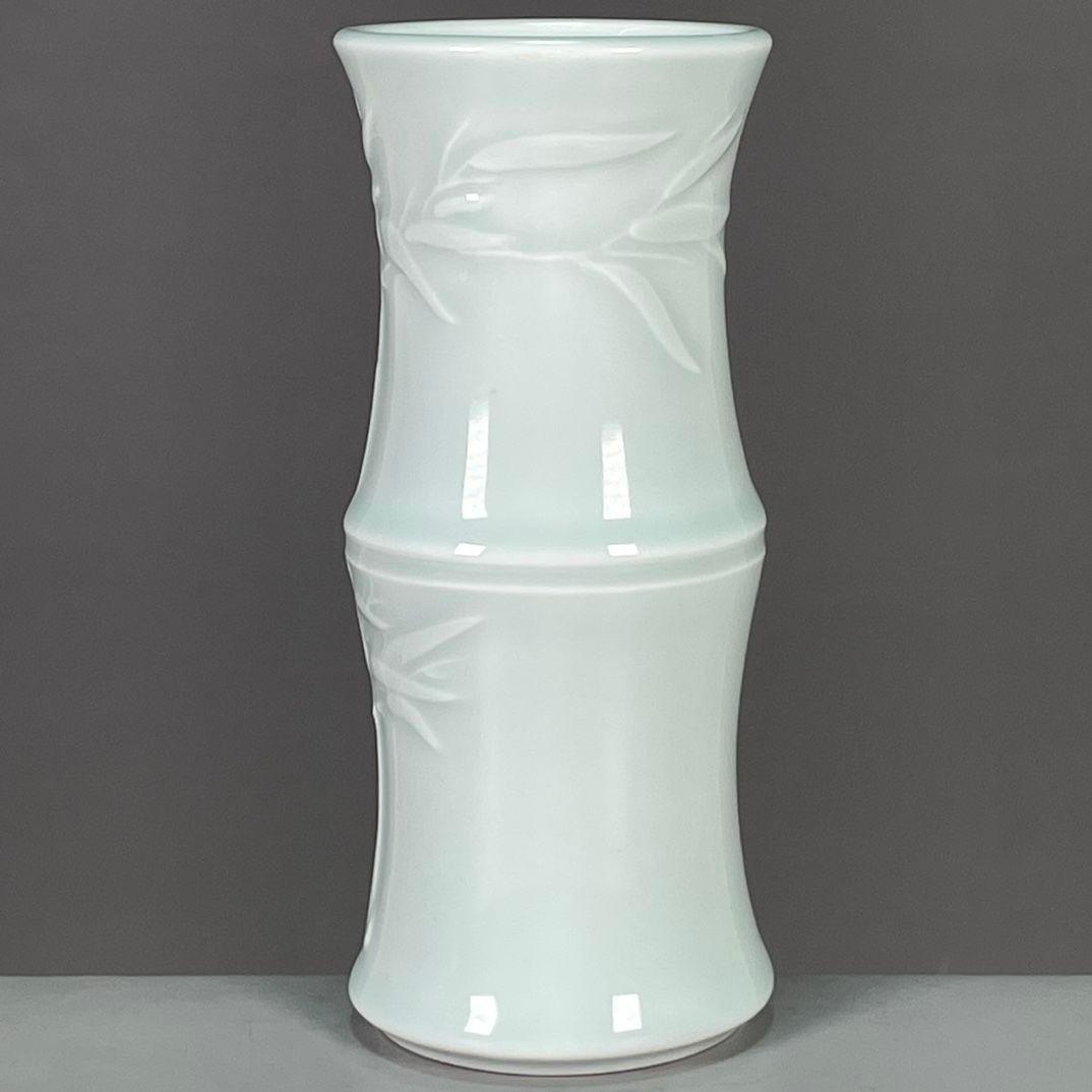大清雍正彫刻花紋竹節賞瓶 景徳鎮 陶磁器 装飾品 工芸品 美術品 置物
