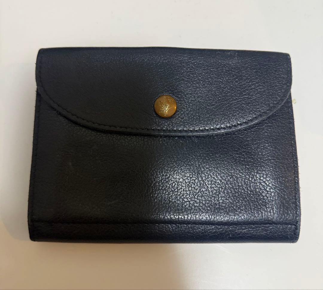 ⭐︎IL BISONTE イルビゾンテ 二つ折り財布 ネイビー　紺　美品