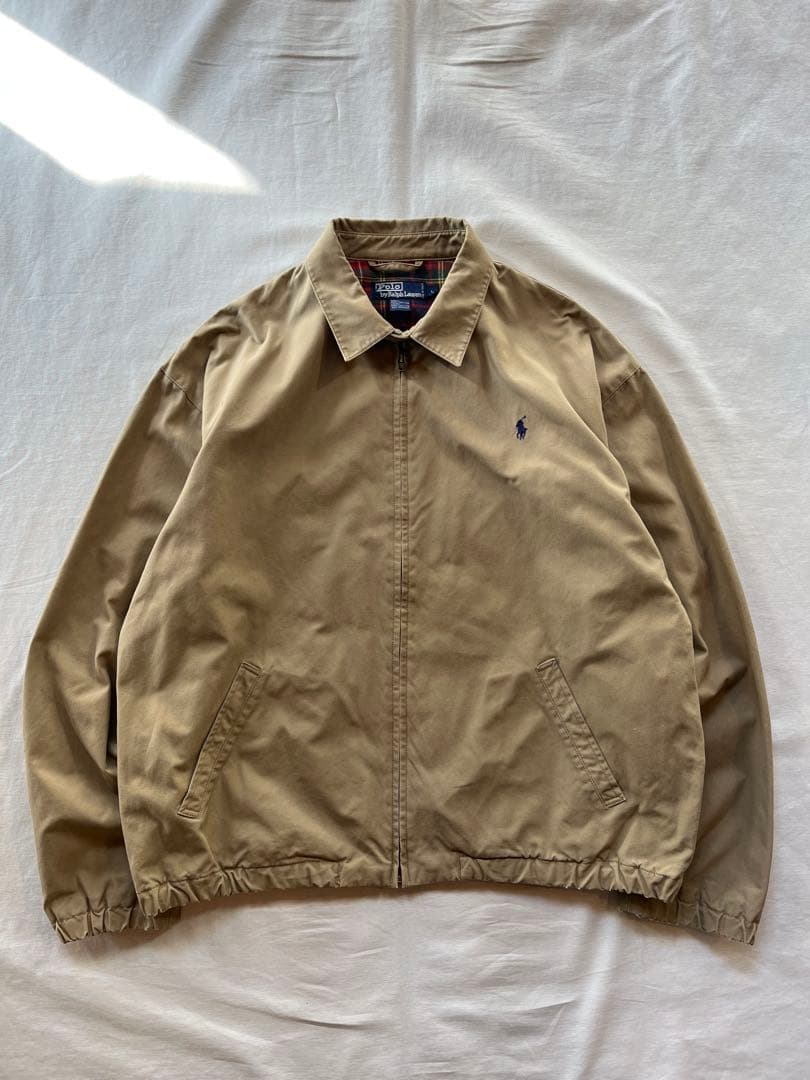 【古着の王道】90s ラルフローレン スウィングトップ polo ベージュ