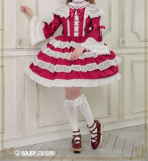 BABY エリザベスワンピース ヘッドドレス セット エンジ ベイビー ロリータ
