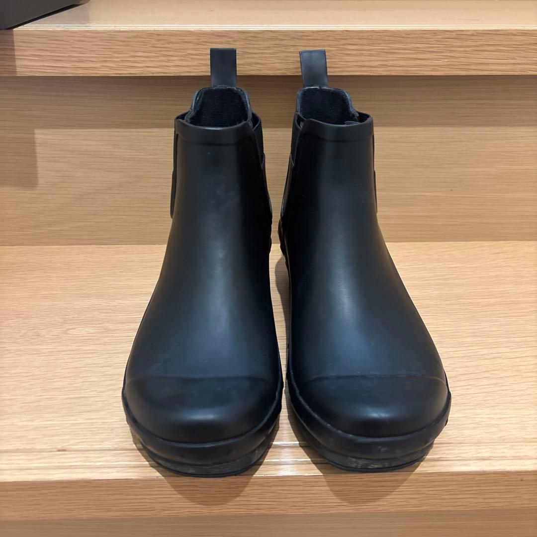 ダンスコ38 黒レインブーツ　ヒール厚底24