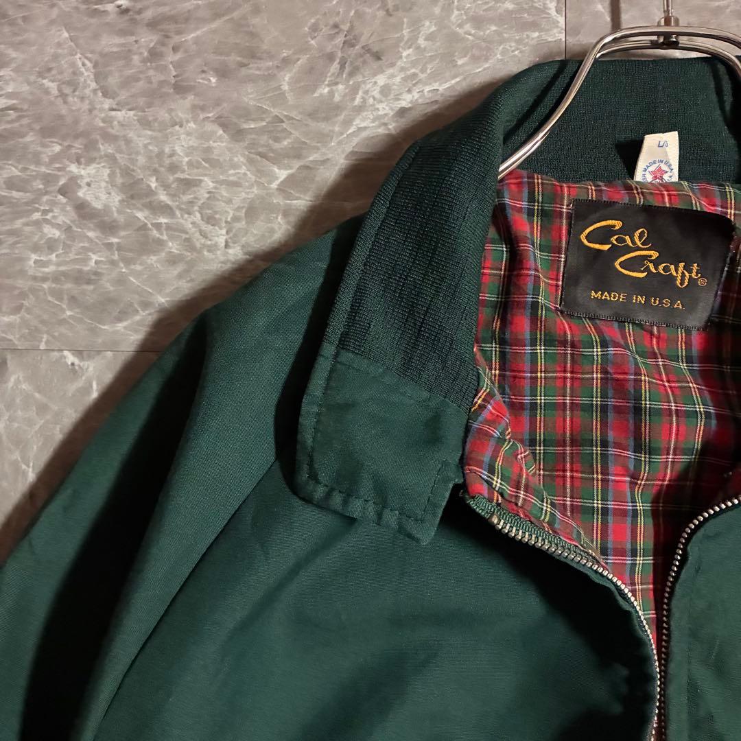 80s【USA製】Cal Craftハリントンジャケット チェックライナー