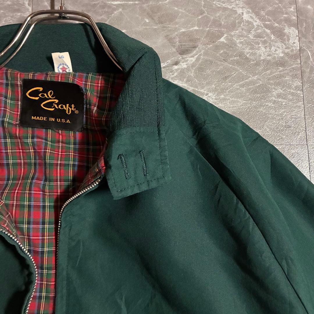80s【USA製】Cal Craftハリントンジャケット チェックライナー
