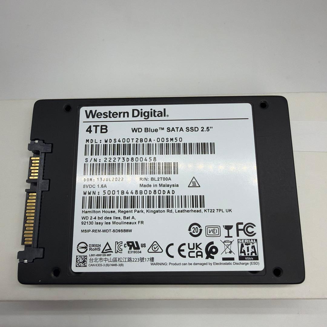 WD Blue SATA SSD 4TB 2.5インチ 正常