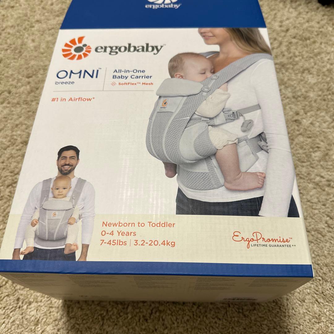美品　エルゴ　ergobaby OMNI　Breeze 抱っこひも パールグレー