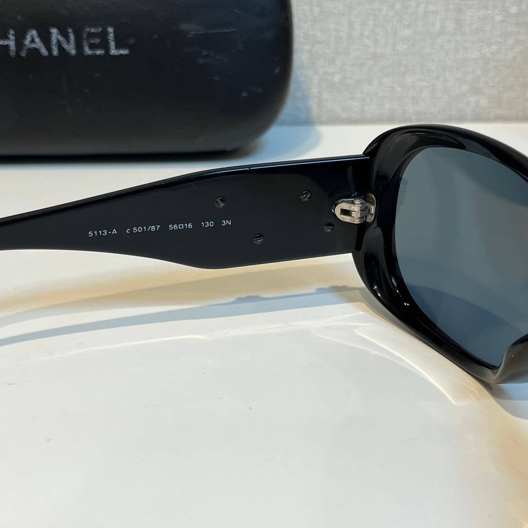 CHANEL シャネル カメリア サングラス 5113-A ブラックフレーム