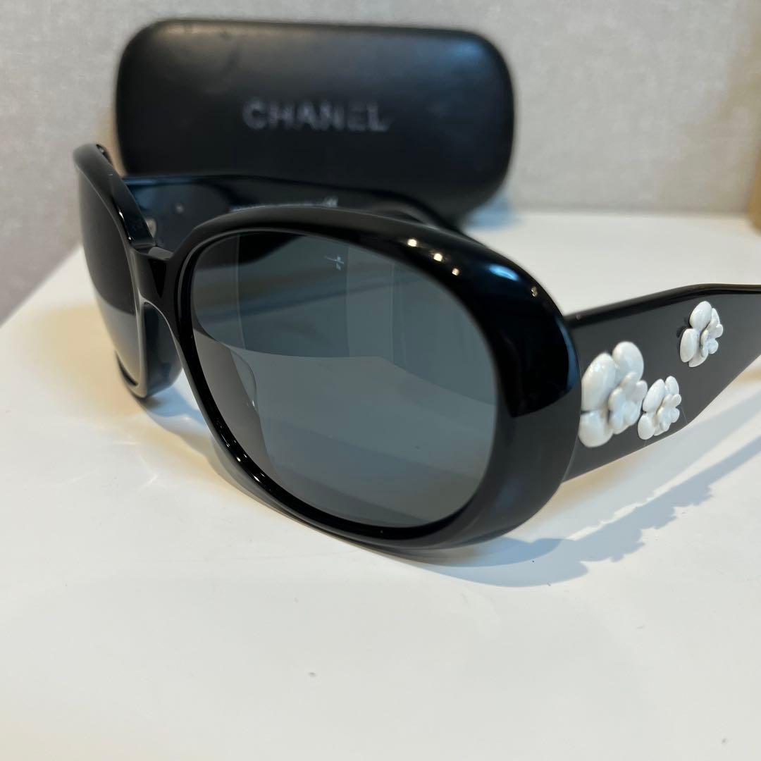 CHANEL シャネル カメリア サングラス 5113-A ブラックフレーム