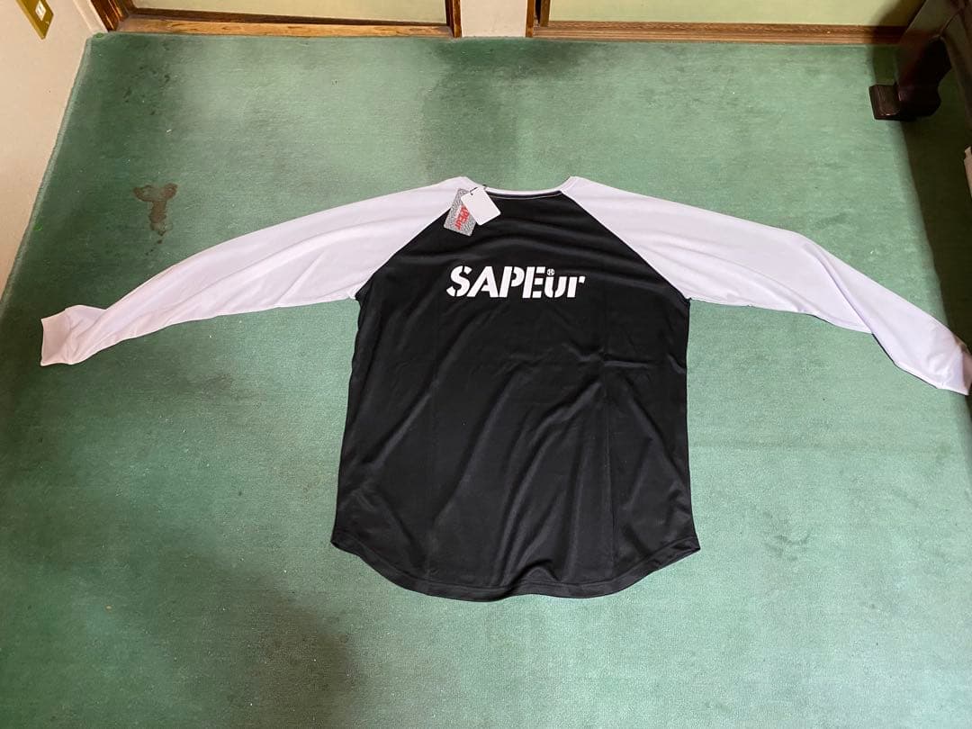 SAPEUR サプール　長袖　カットソー　 L ブラック/ホワイト