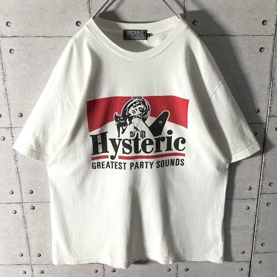 ヒステリックグラマー ☆ ギターガール Tシャツ L ホワイト ヒスガール