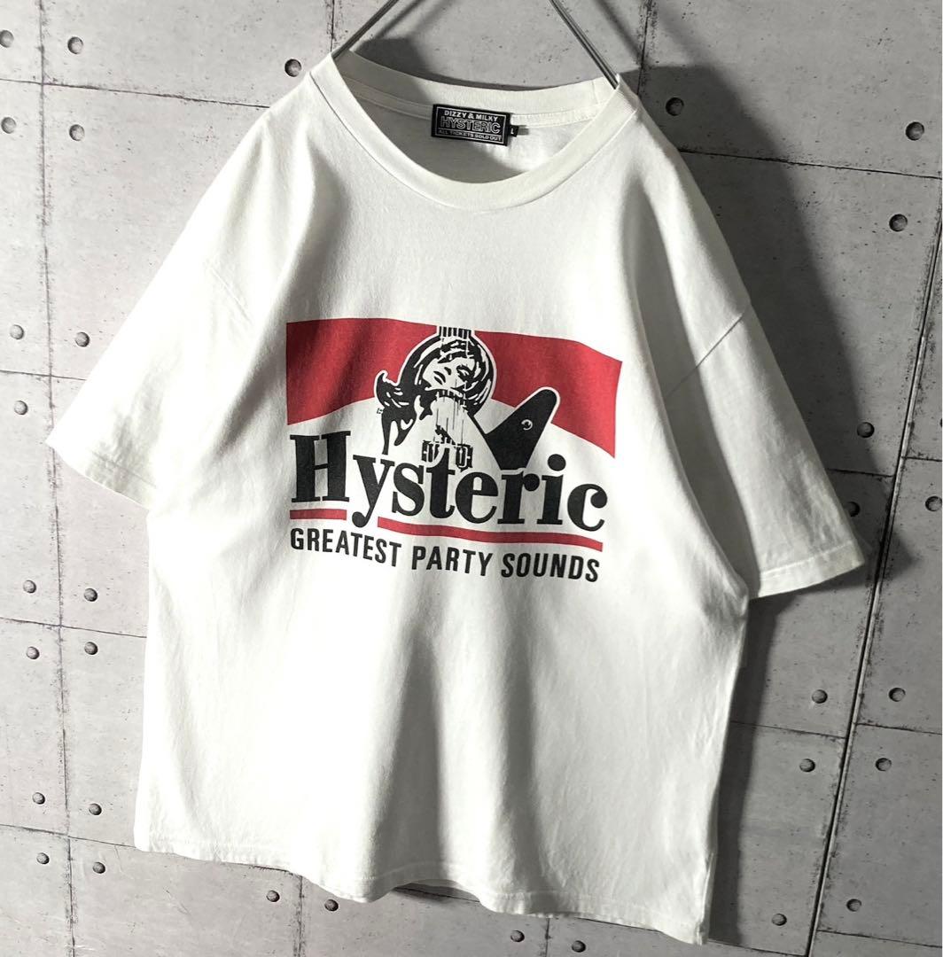 ヒステリックグラマー ☆ ギターガール Tシャツ L ホワイト ヒスガール