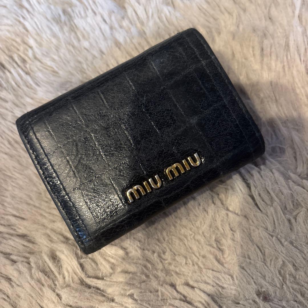 MIU MIU 二つ折り財布 ブラック