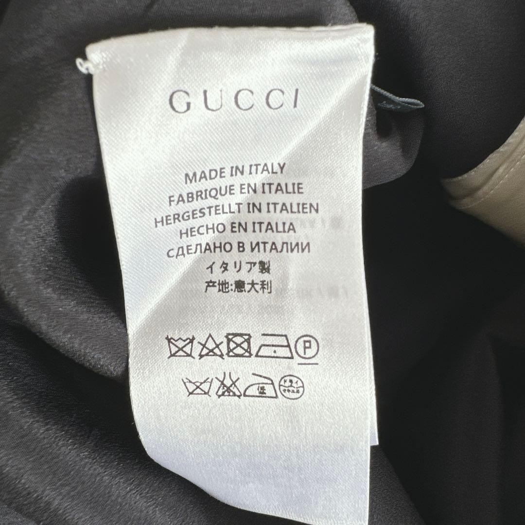 【GUCCI 】グッチ　フリル　白襟　黒ひざ丈ワンピース　フォーマル　36
