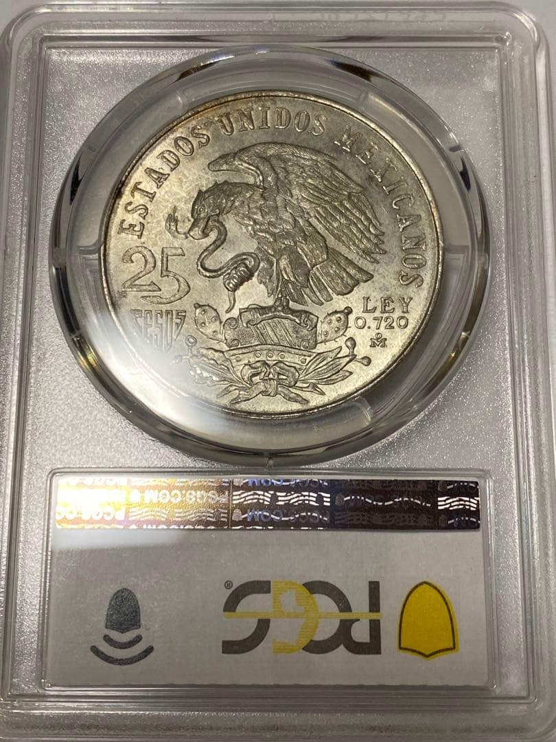 【MS66 高鑑定】メキシコ五輪記念 大型重銀貨　美麗個体 PCGS