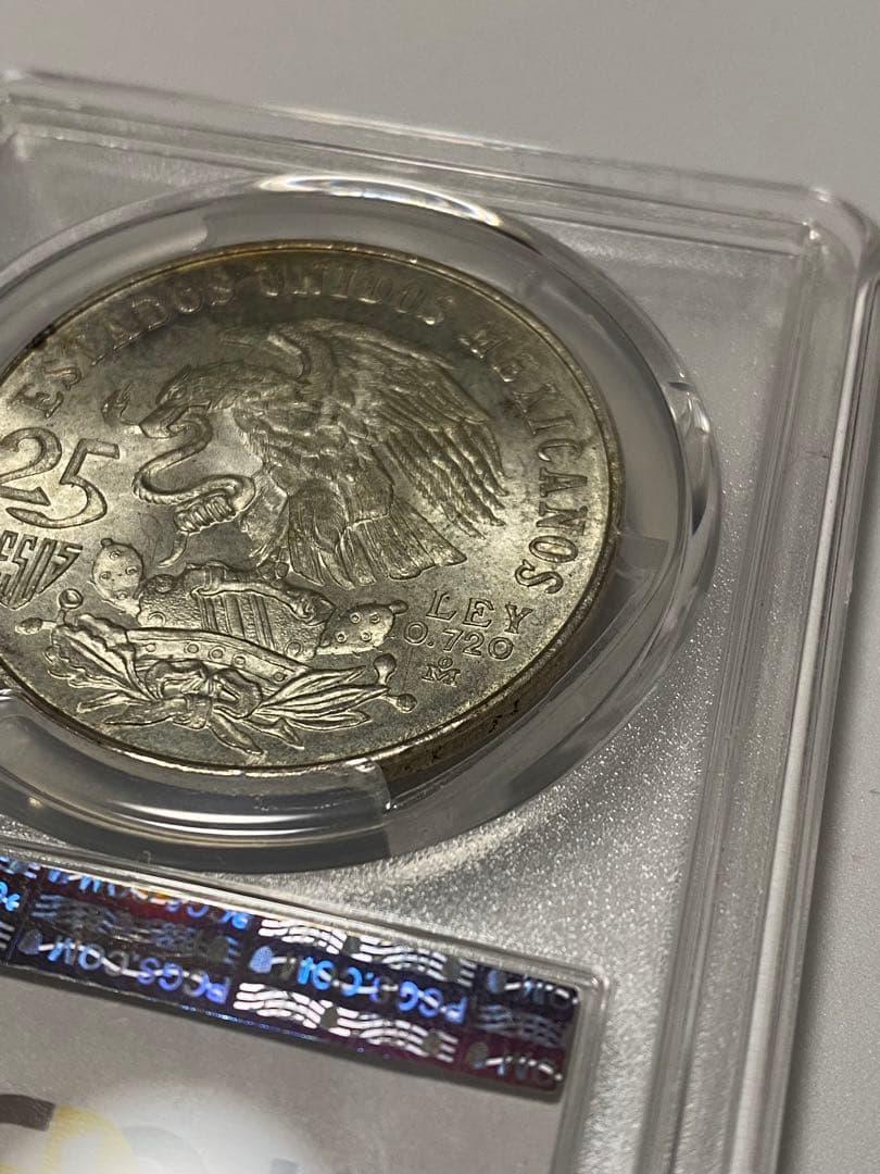 【MS66 高鑑定】メキシコ五輪記念 大型重銀貨　美麗個体 PCGS