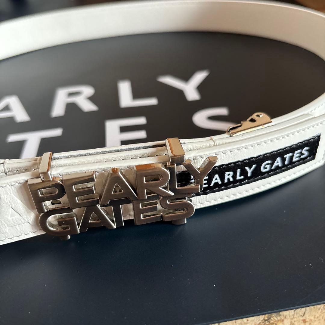パーリーゲイツ　PEARLY GATES レザーベルト　白　ホワイト L