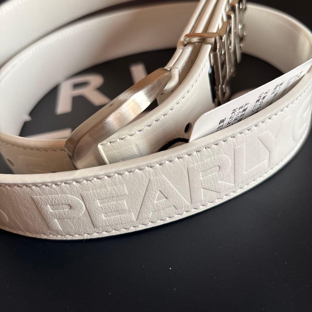 パーリーゲイツ　PEARLY GATES レザーベルト　白　ホワイト L