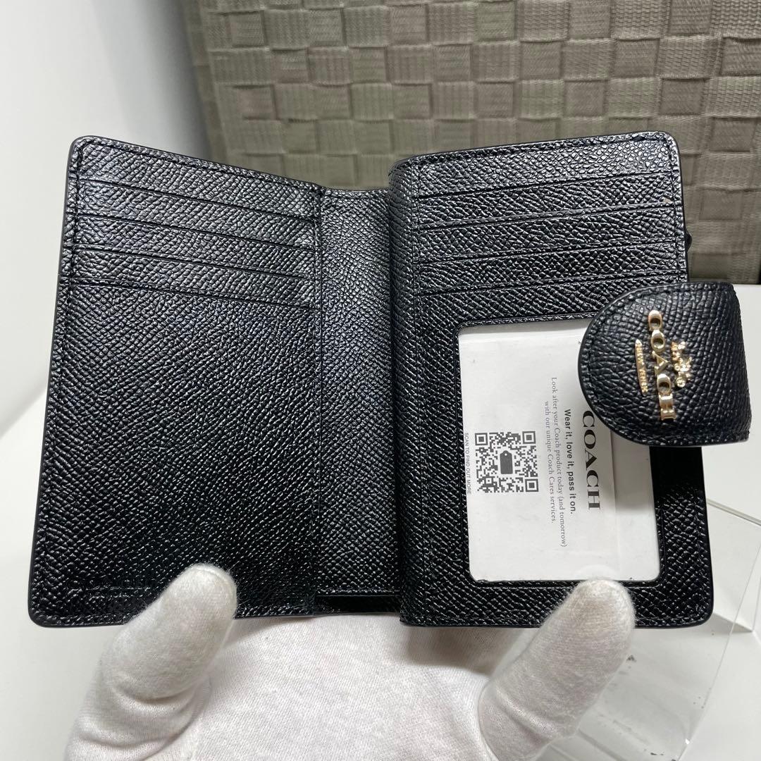 s*i様 COACH ブラック 二つ折り財布