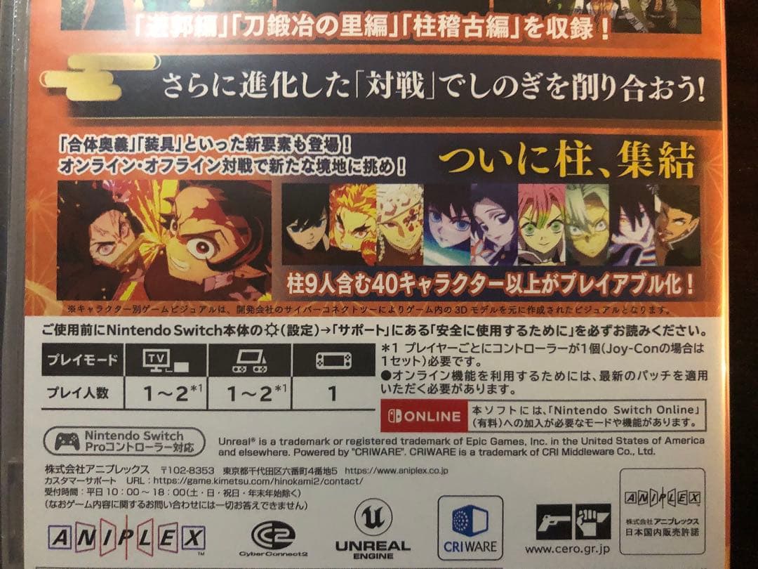 鬼滅の刃　ヒノカミ血風譚2 NintendoSwitchソフト　（中古品）