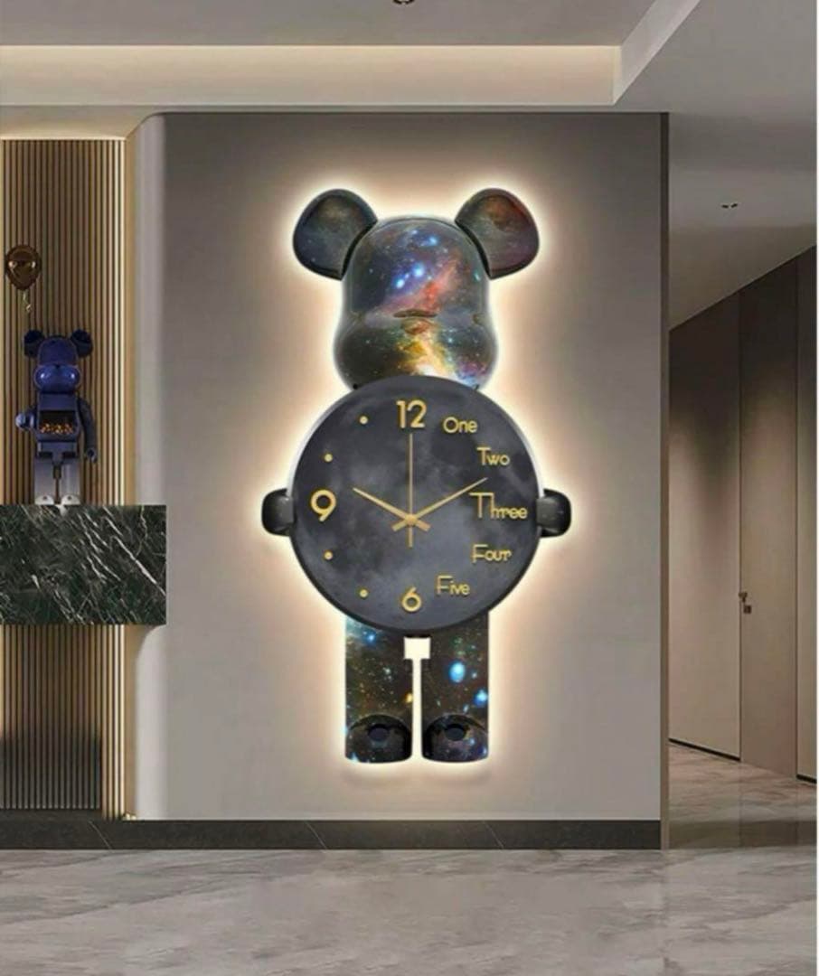 悠*❥様 リモコン、ライト付き現代のクマの振り子部屋の装飾のための創造的な壁掛け