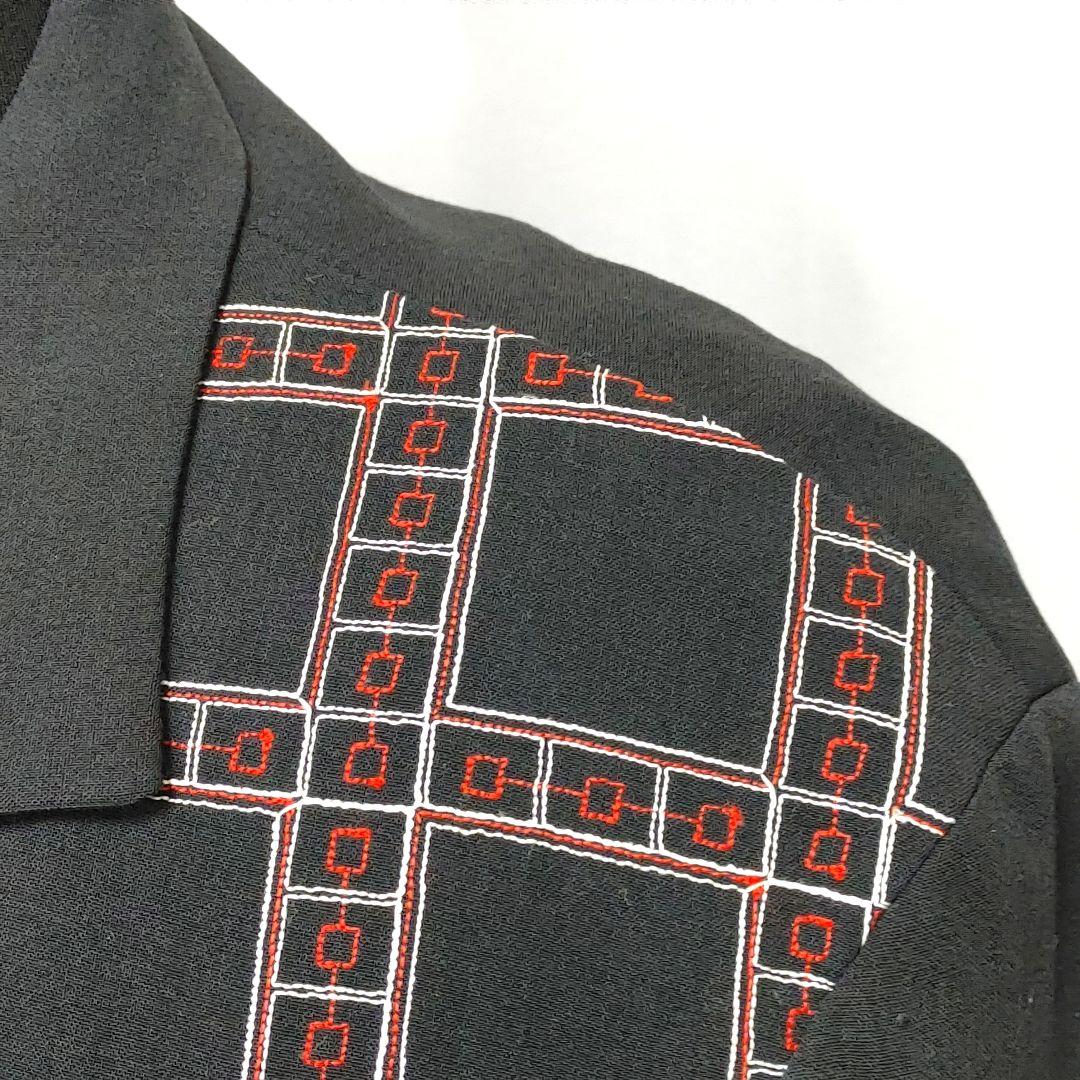 ISSEY MIYAKE テラードジャケットグレーと赤の幾何学模様[希少]