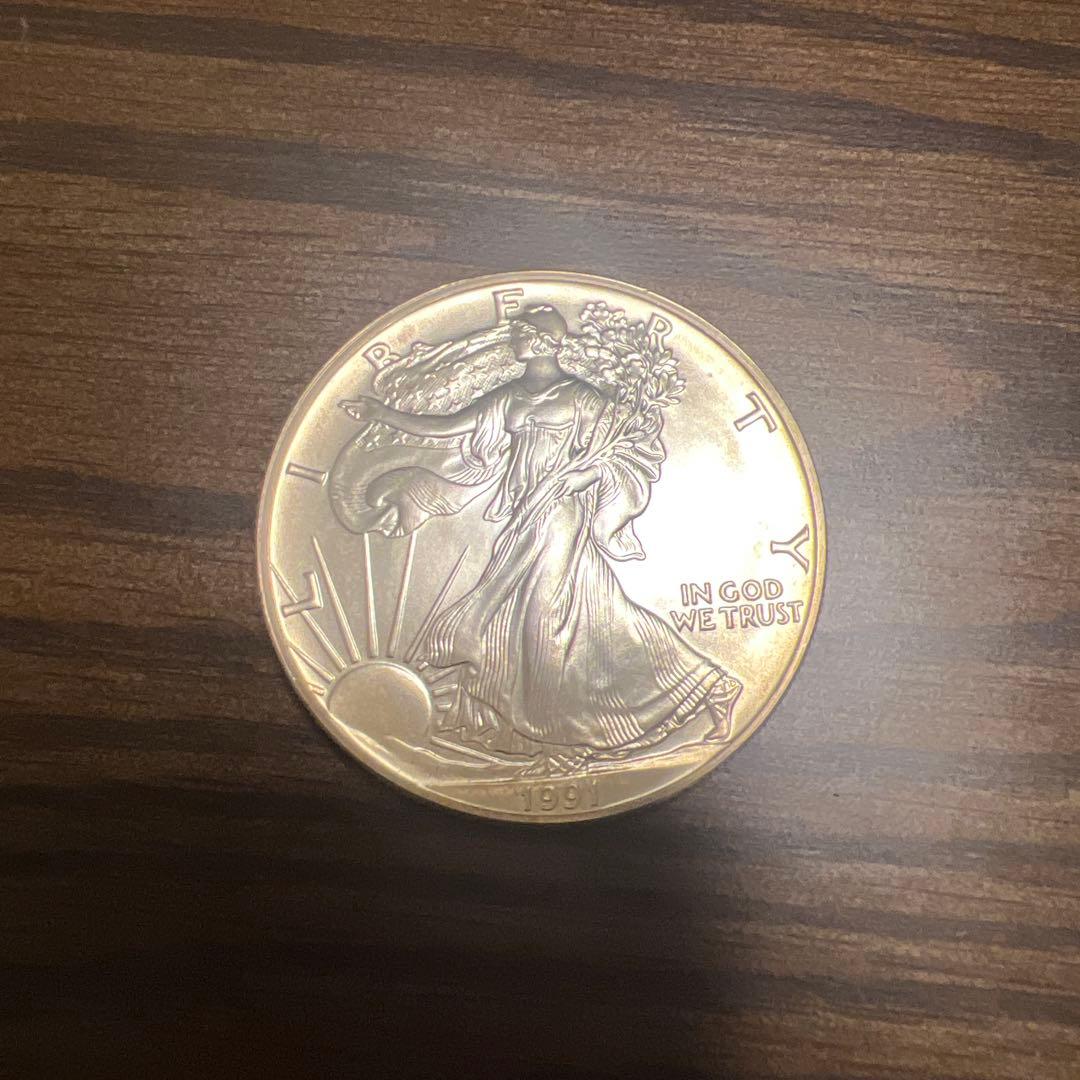 春*番様 【銀貨】アメリカンイーグル 銀貨 1991年ケース付き