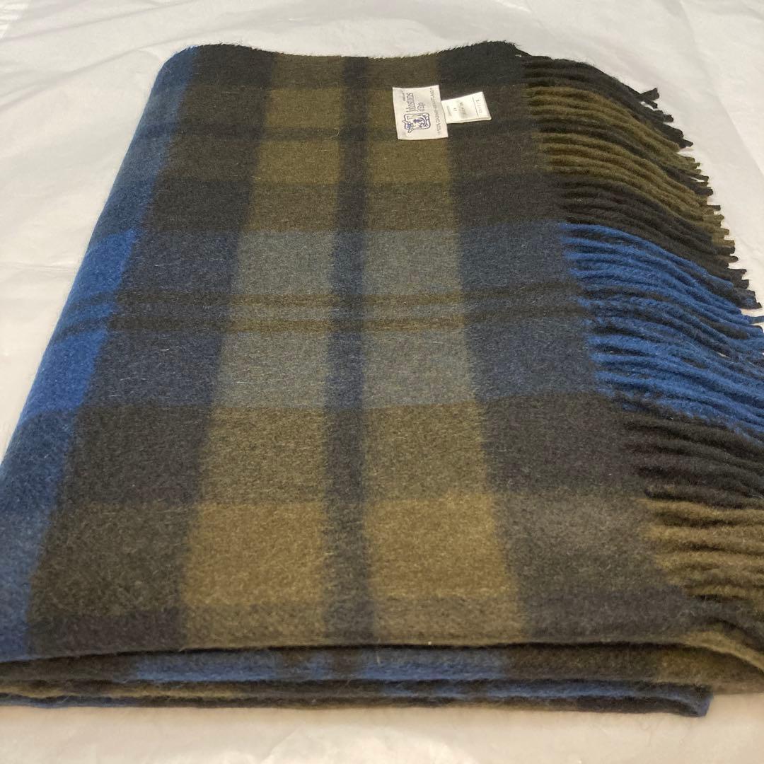 美品 ジョンストンズ カシミヤ100％ 大判ストール カーキ 国内正規品