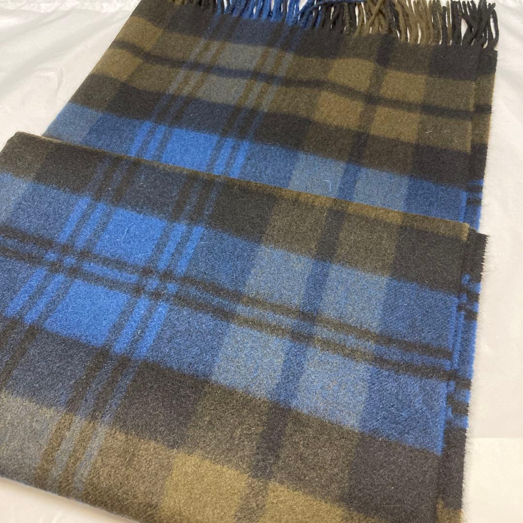 美品 ジョンストンズ カシミヤ100％ 大判ストール カーキ 国内正規品
