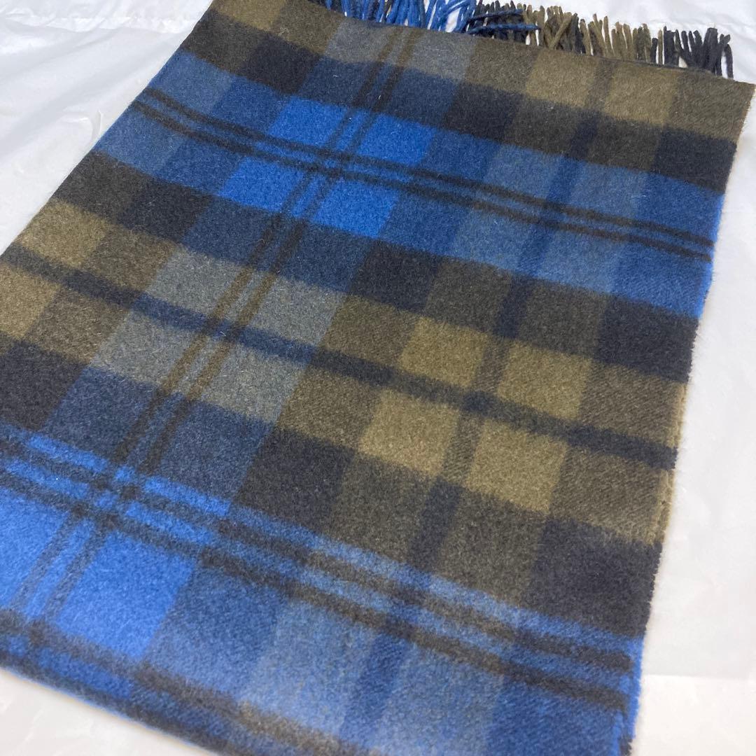 美品 ジョンストンズ カシミヤ100％ 大判ストール カーキ 国内正規品