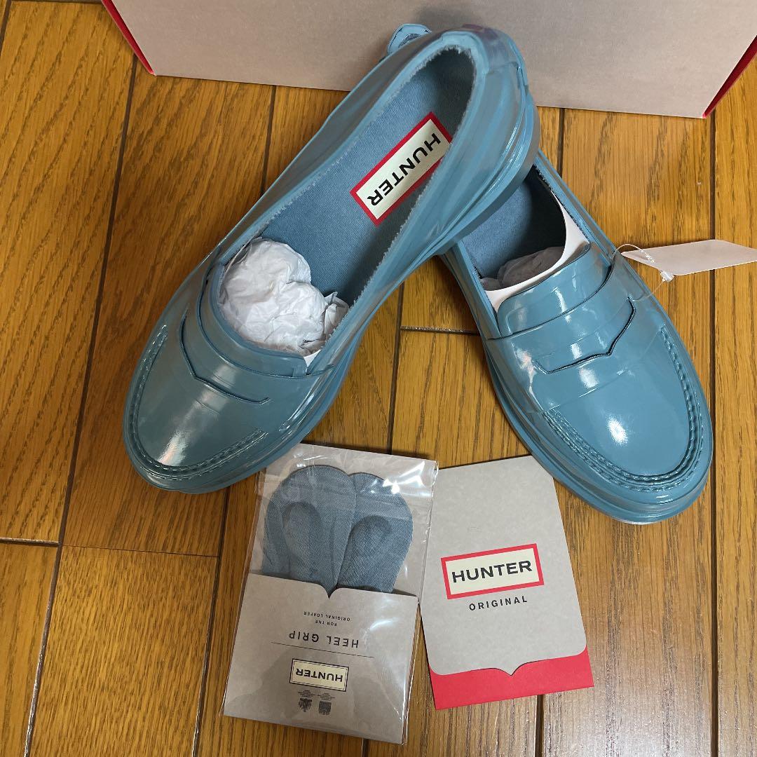 新品　HUNTER レインシューズ　ローファー