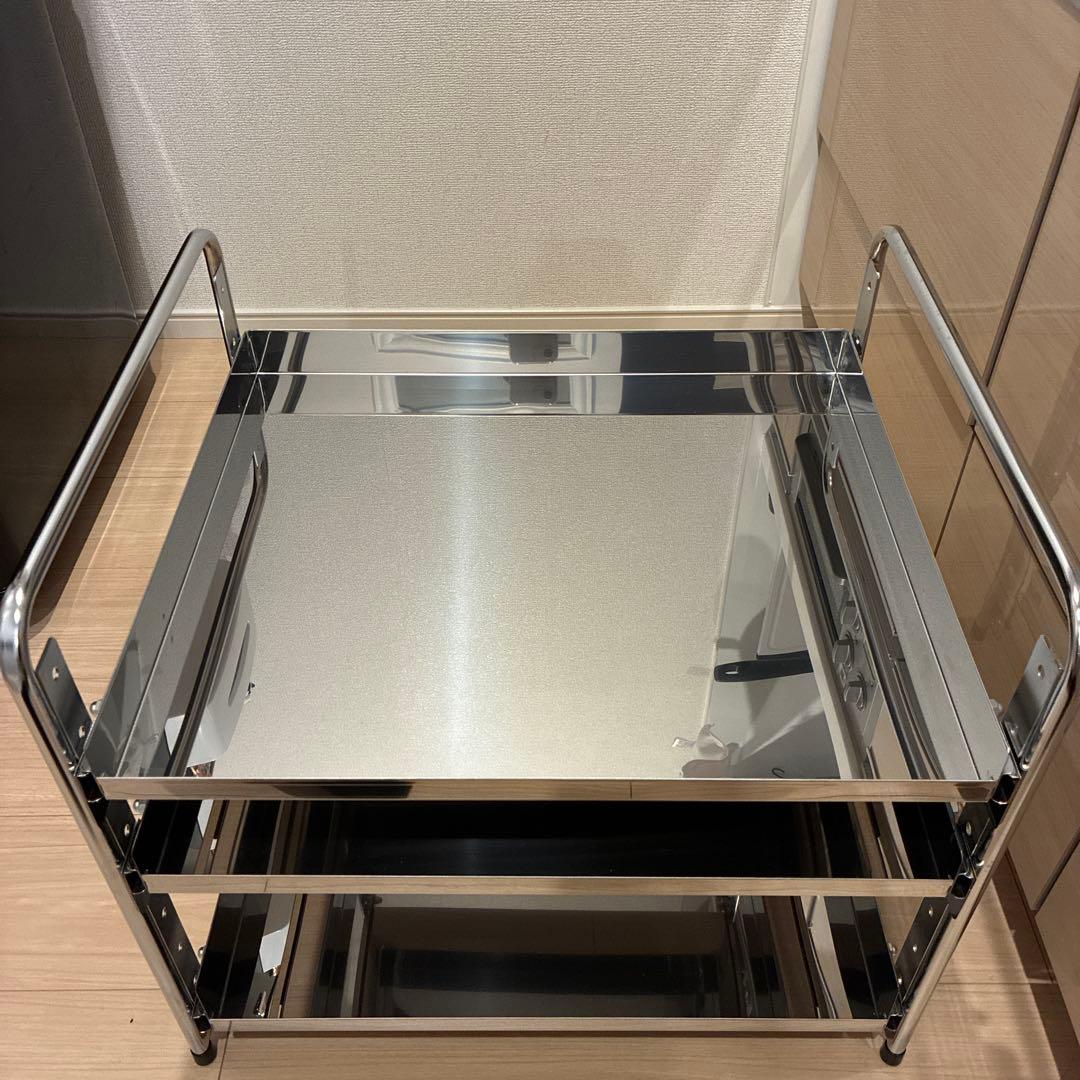 川口工器　ステンレススチール 3段キッチンラック 幅50cm