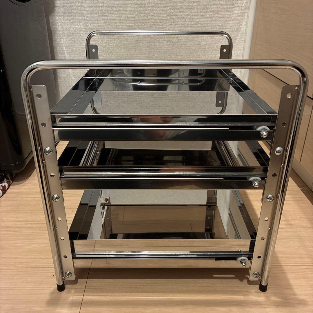 川口工器　ステンレススチール 3段キッチンラック 幅50cm