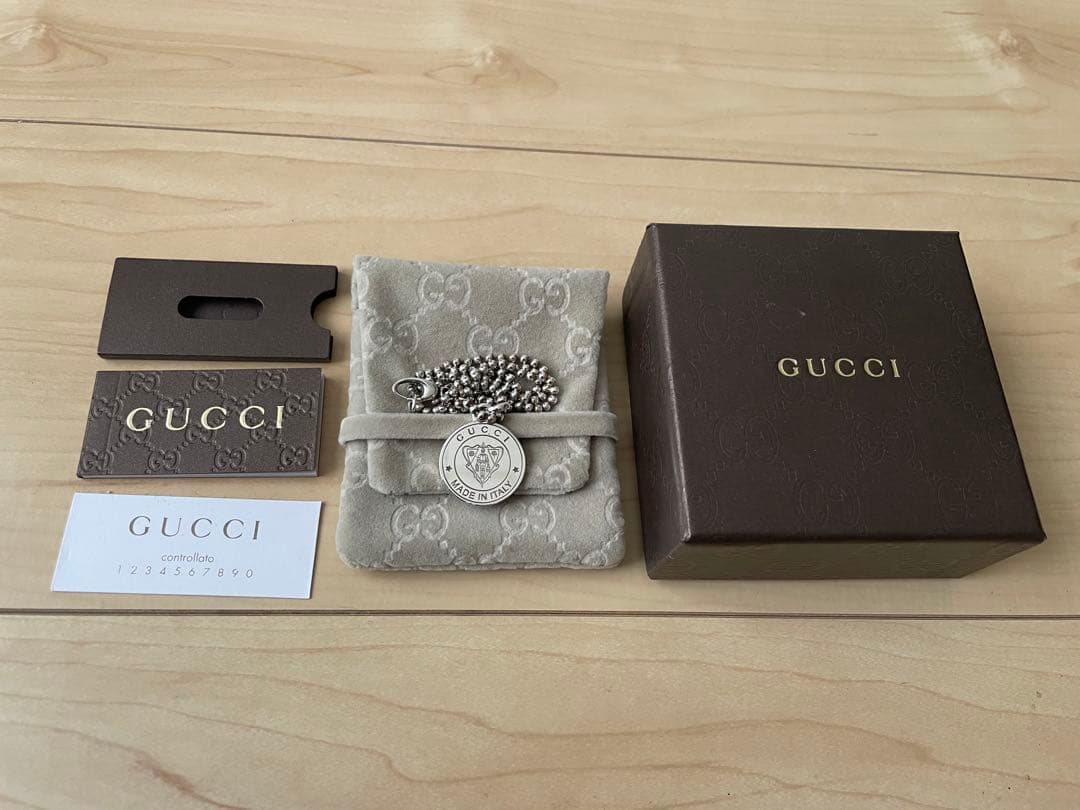 GUCCI クレスト メダリオン ネックレスボールチェーンAg925 シルバー
