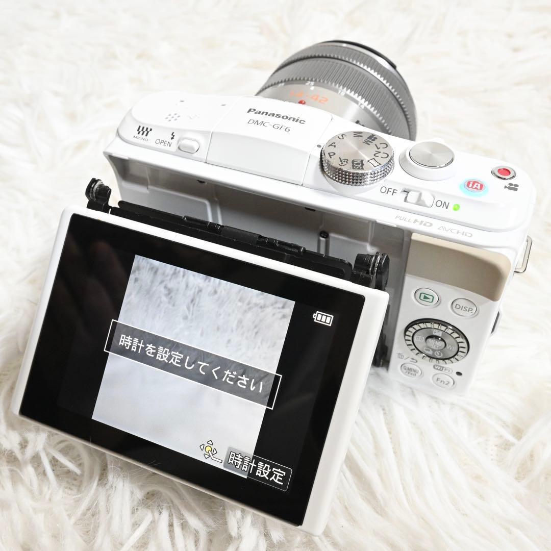 美品 Panasonic LUMIX DMC-GF6W カメラ ダブルズーム
