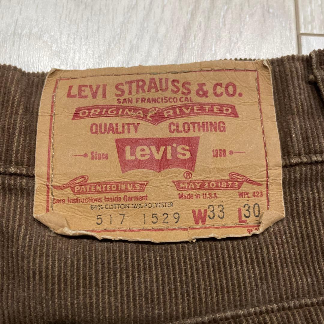 80s USA製 Levi's 517 ブーツカット コーデュロイパンツ タロン