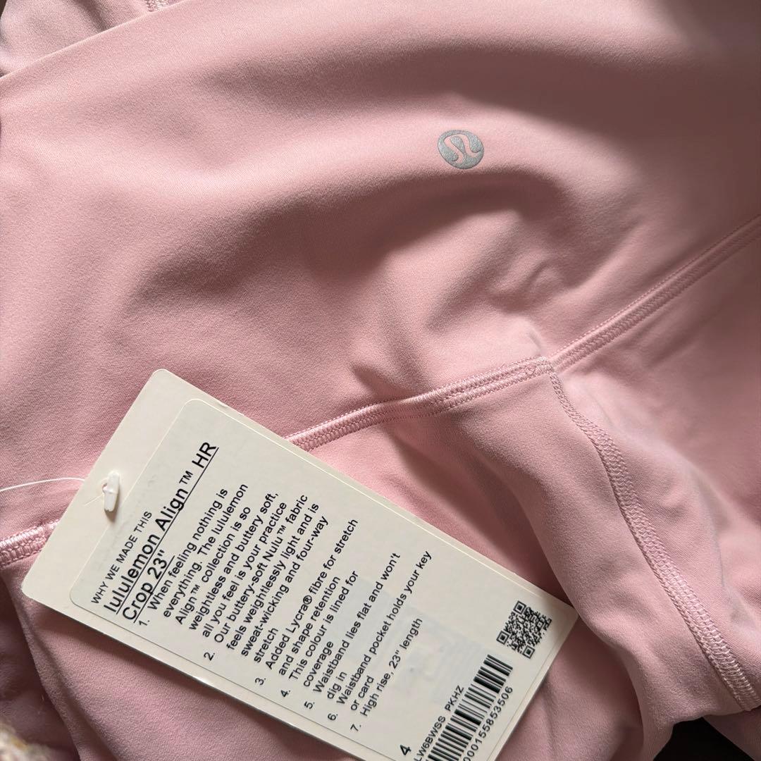 新品タグつきルルレモンlululemon align パンツ　size4 ピンク