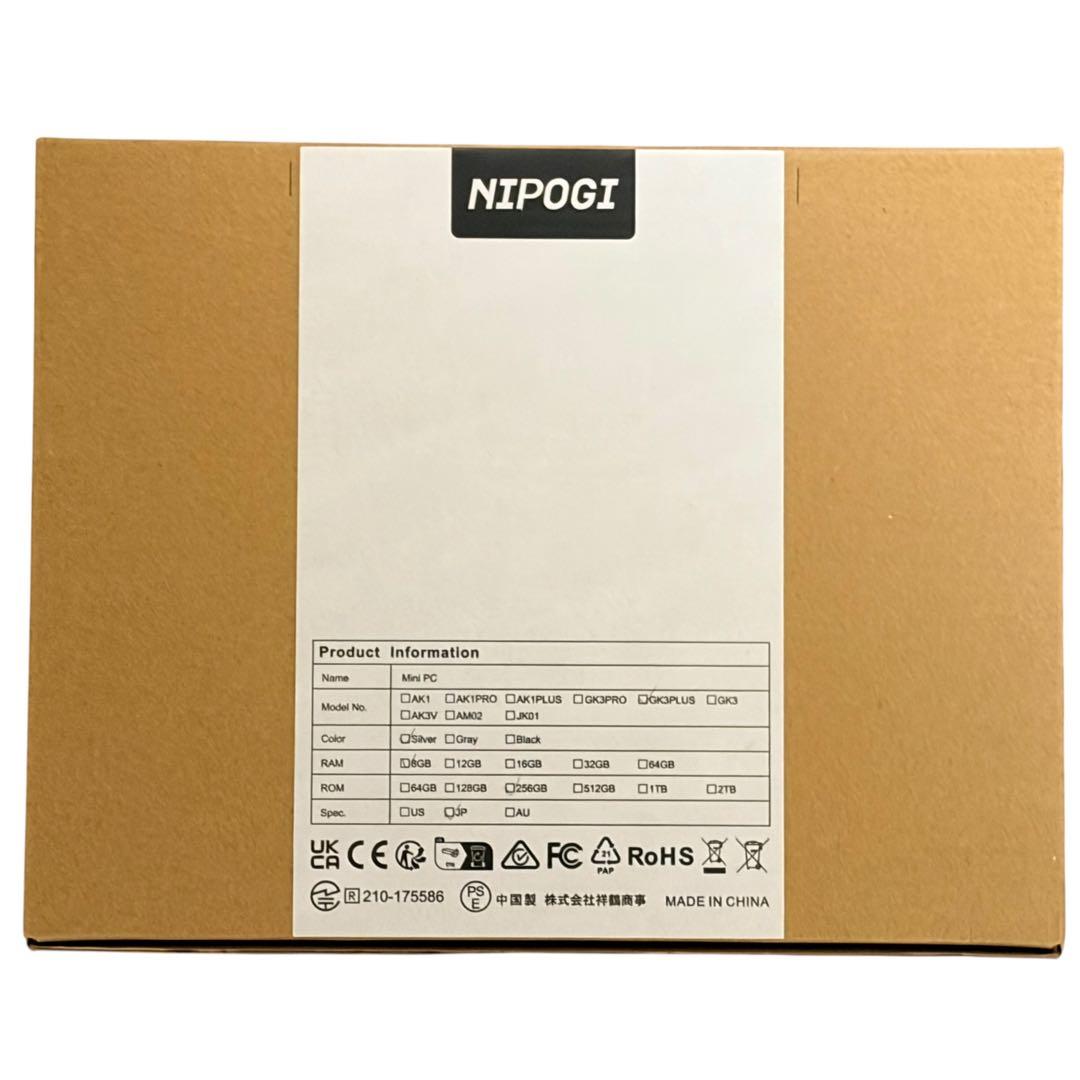NIPOGI Mini PC N97 8GB 256GB SSD ミニpc