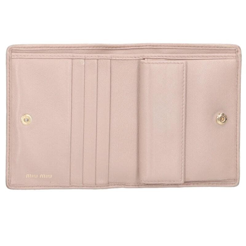miu miu 2つ折り財布 5MV204 マテラッセ ピンク ミュウ ミュウ