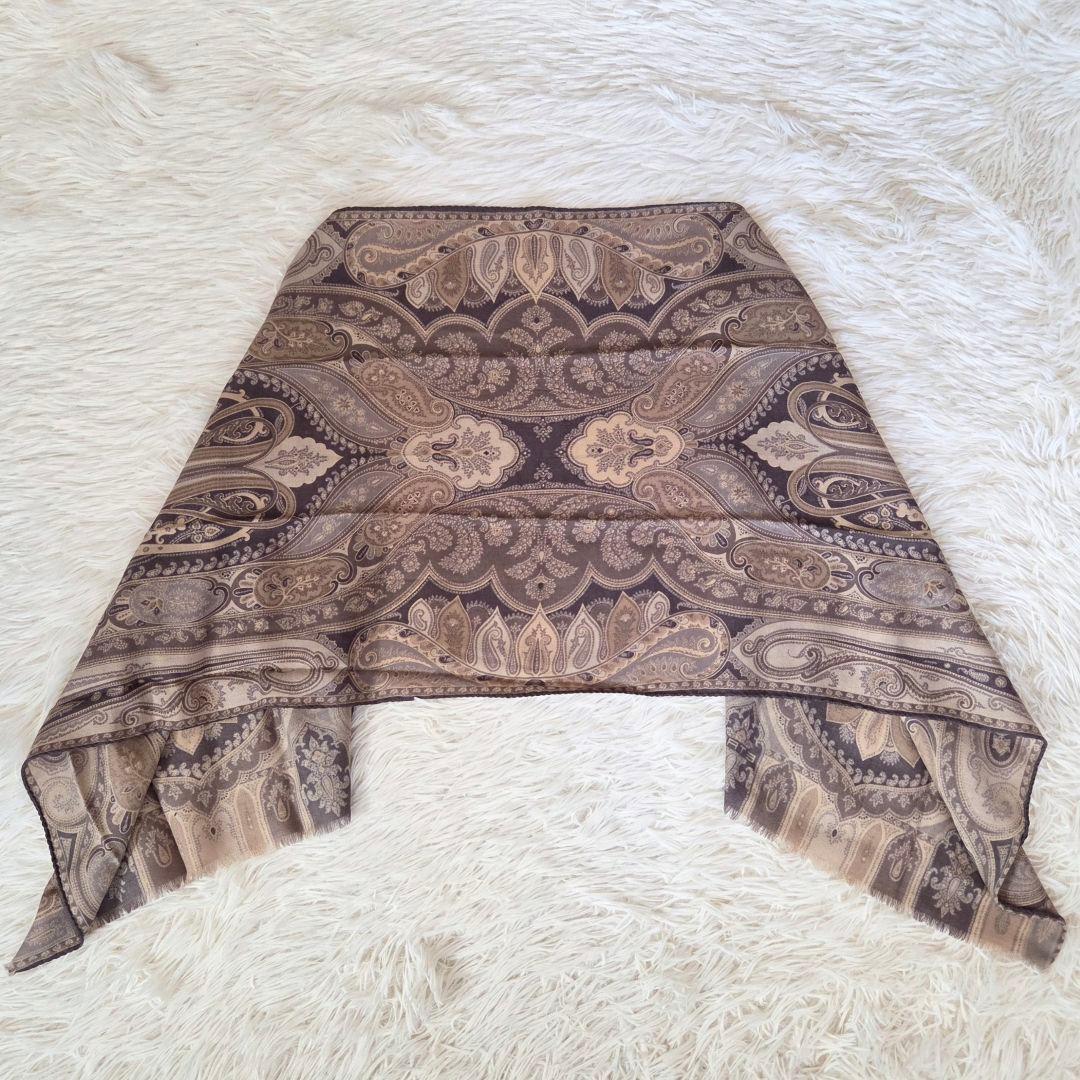 《美品》ETRO エトロ ストール ウール×シルク ペイズリー柄 c