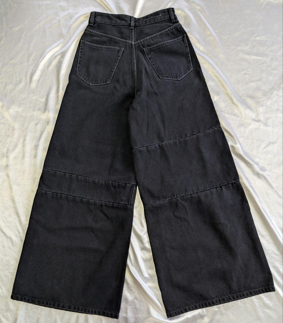 新品未使用　MM6 Maison Margiela ブラック ワイドデニムパンツ