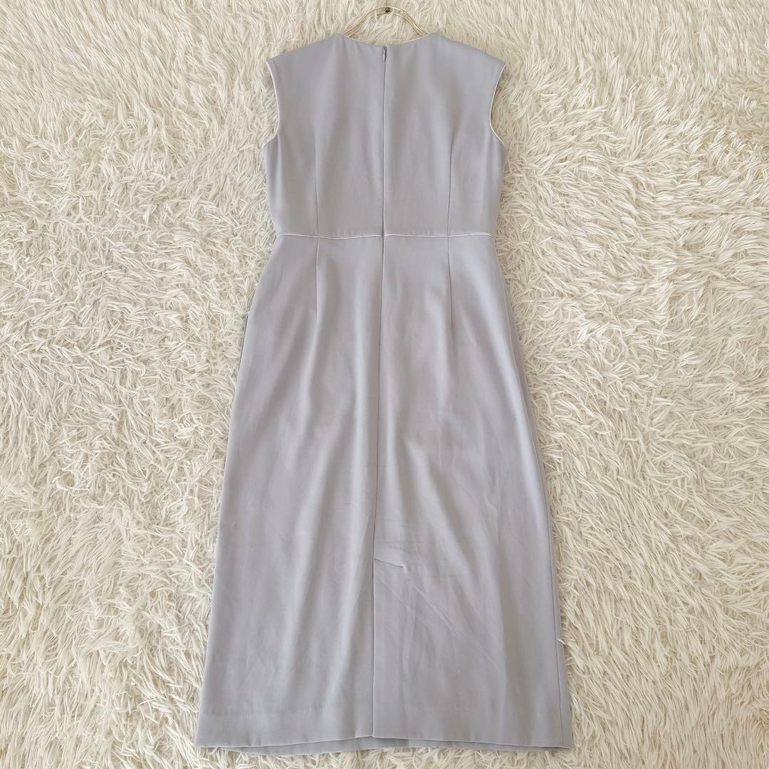 美品 BEIGE, ベイジ✨CINDY クルーネックドレス ライトグレー 2