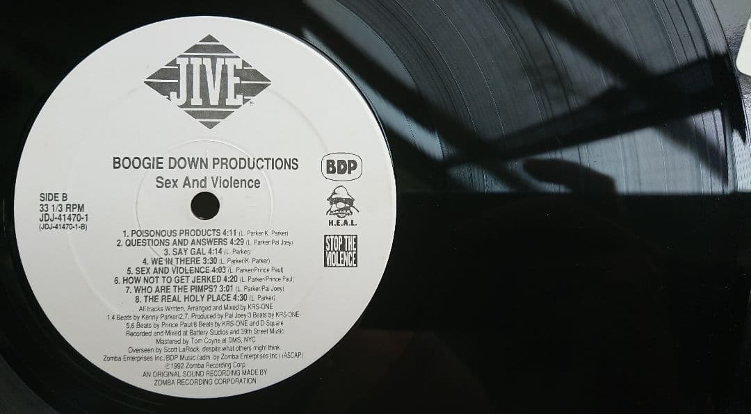 USオリジナル BDP SEX AND VIOLENCE KRS ONE