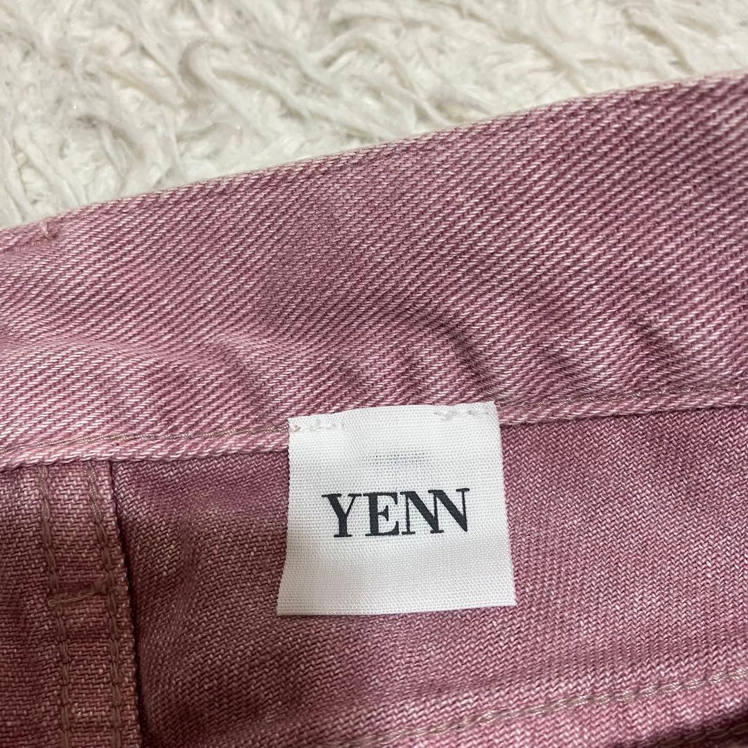 新品　YENN　イエン　ニータックデニムパンツ　ピンク　３８