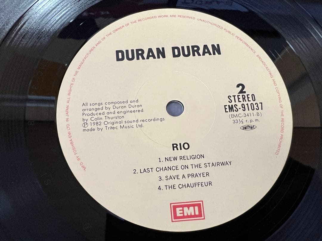 1982年 帯付 Duran Duran Rio EMS-91037 LP洋楽