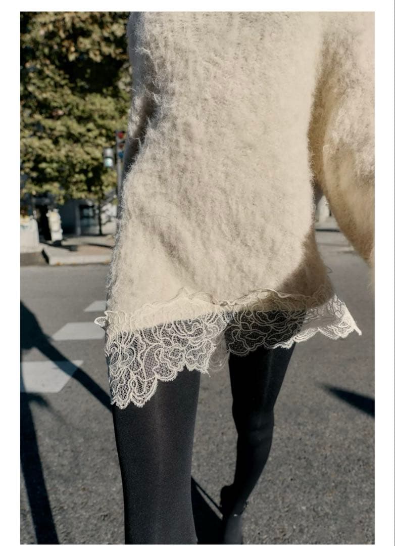 完売品⭐︎ZARA レースコンビニットセーター M エクリュ