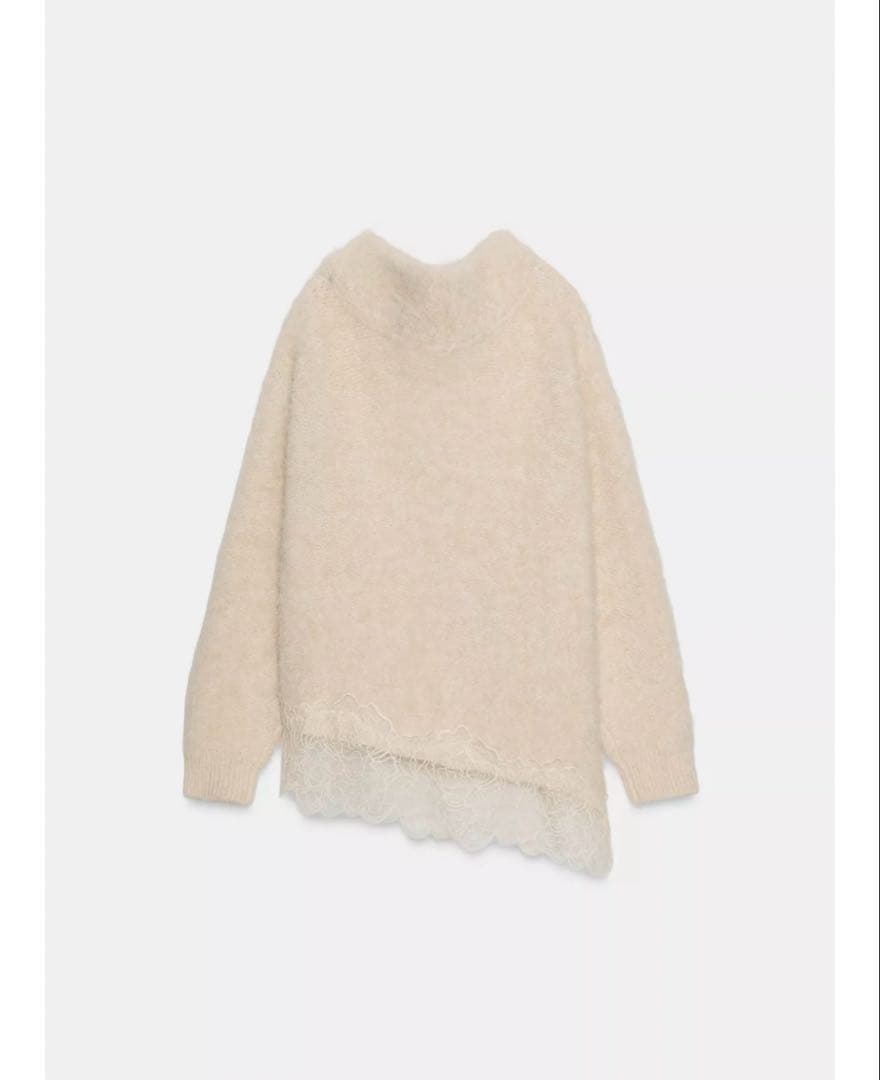 完売品⭐︎ZARA レースコンビニットセーター M エクリュ