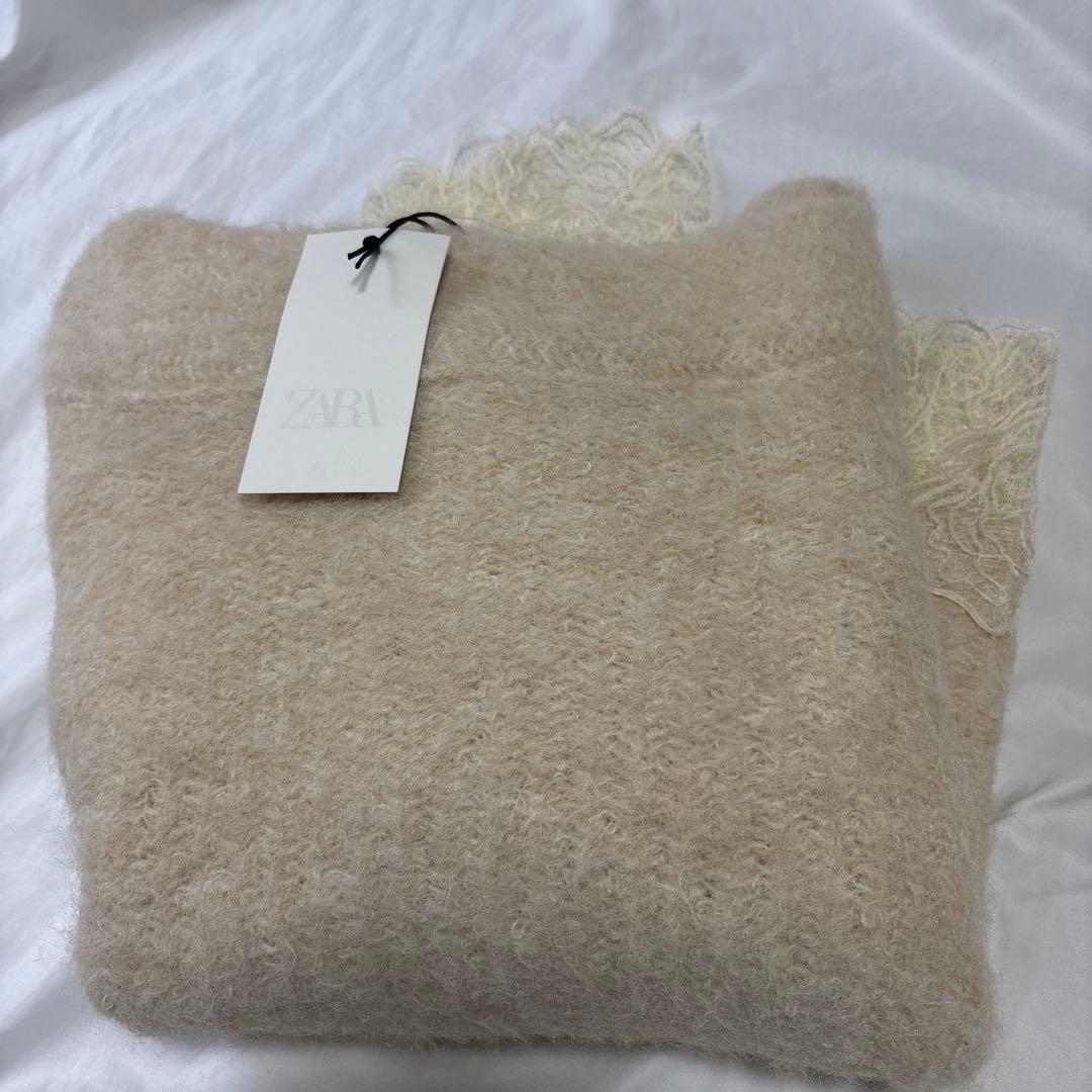 完売品⭐︎ZARA レースコンビニットセーター M エクリュ