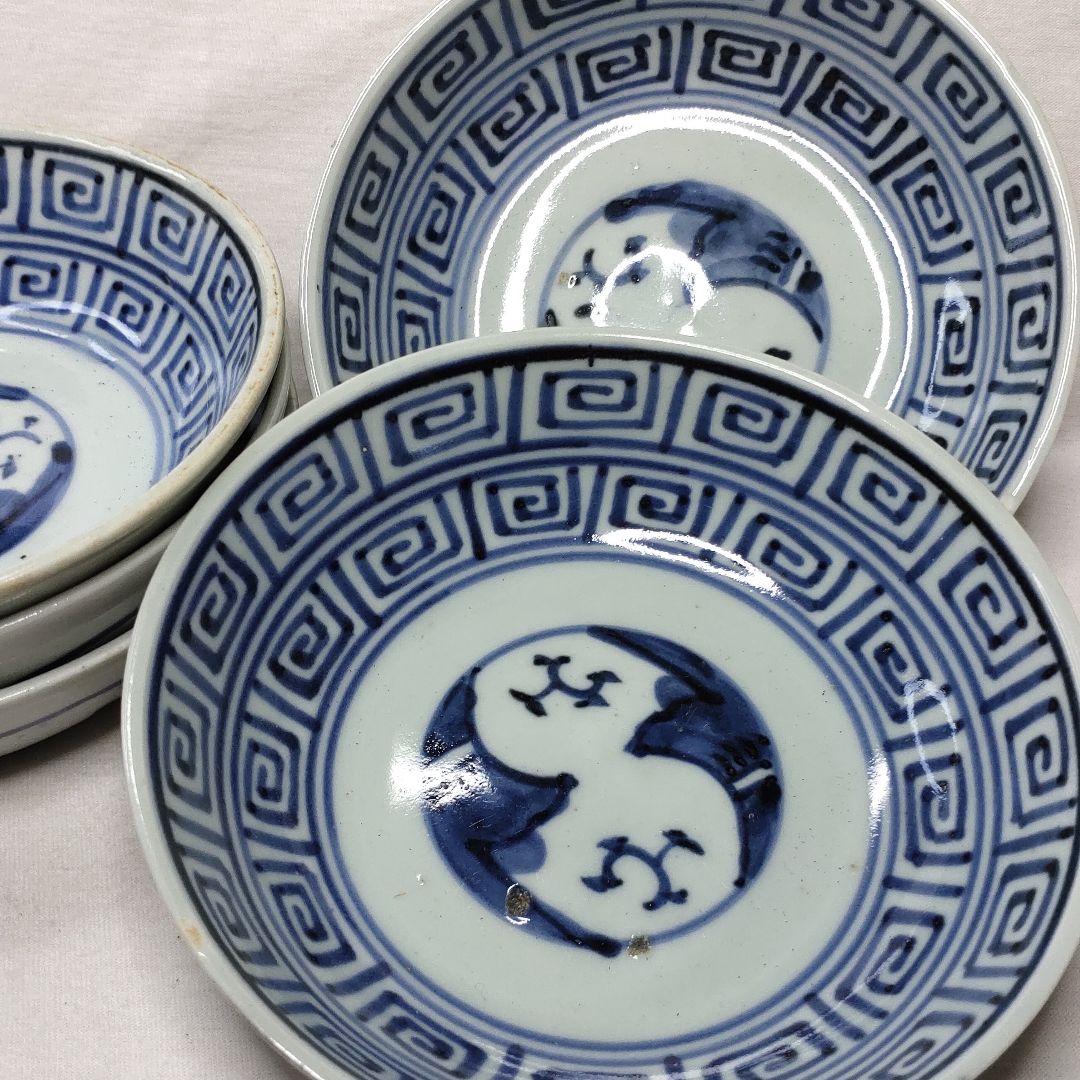 古伊万里焼 染付け 膾皿 なます皿 明治期骨董 古美術品 旧家蔵出し 送料込