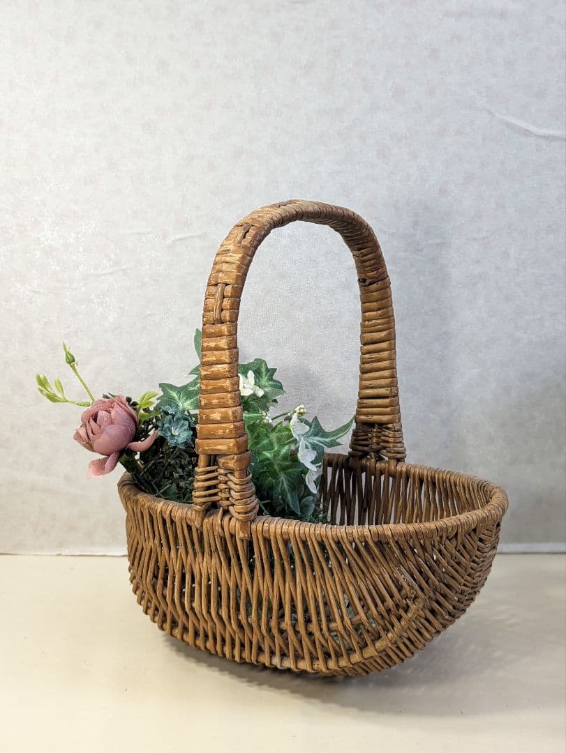 イギリス アンティーク ハンドメイド バスケット