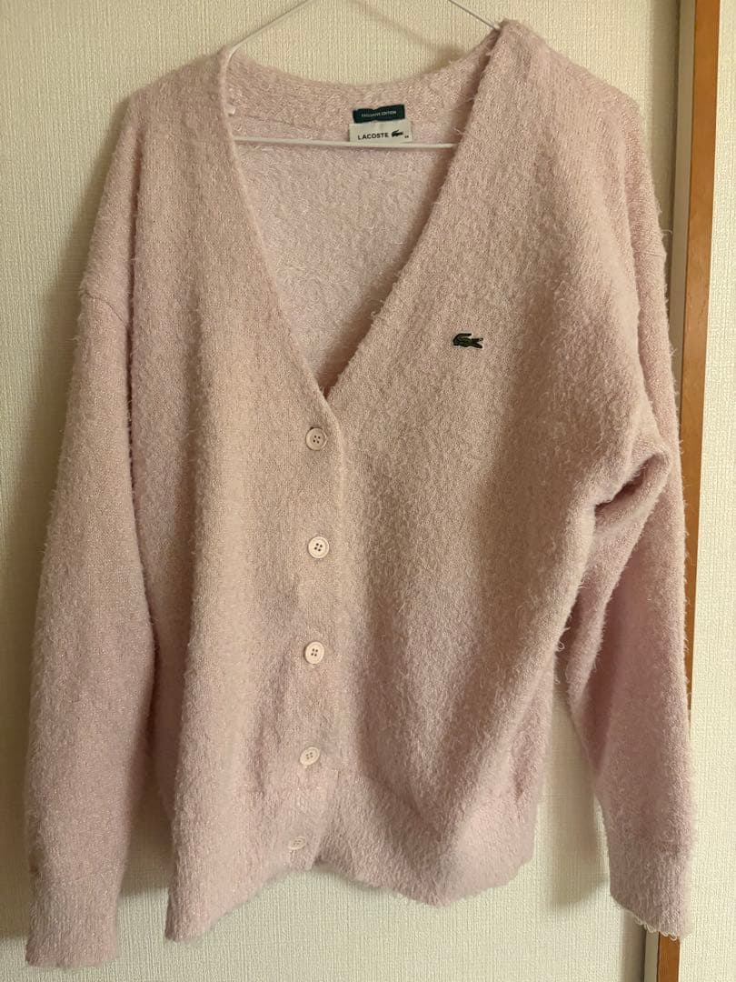 スナイデル　LACOSTE/ラメニットカーディガン　ピンク　0